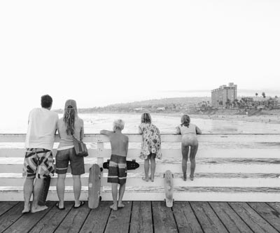 family on a pier