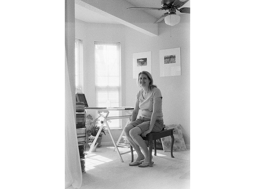 woman in den