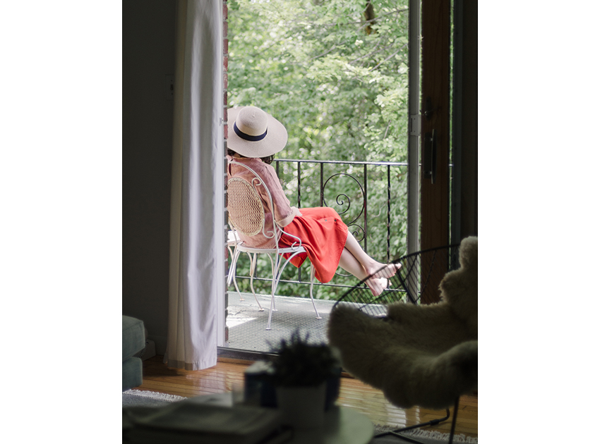 woman on balcony